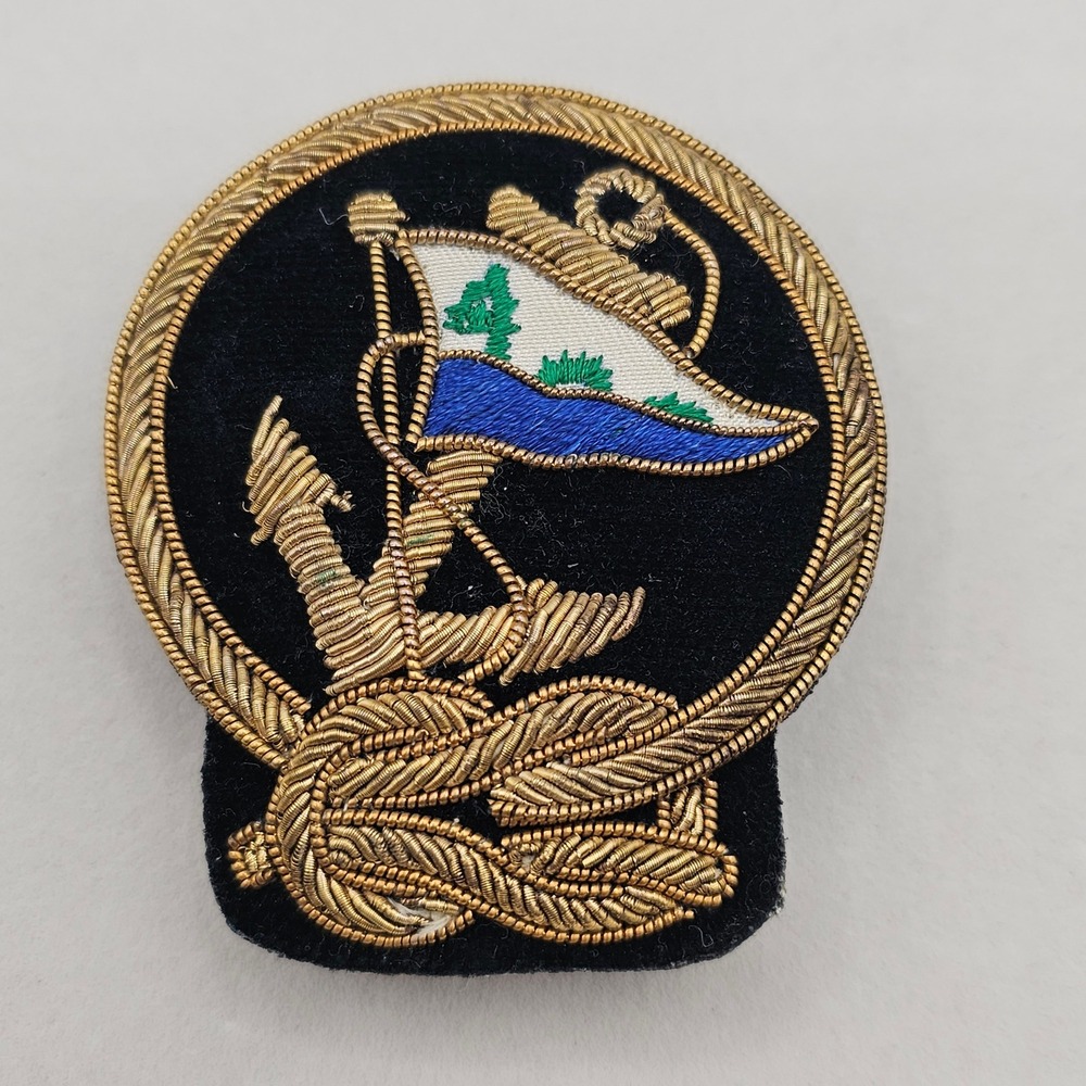 Vtg Bullion Yacht Club Officer Badge Pin Patch Serpent Burgee Anchor Nautical